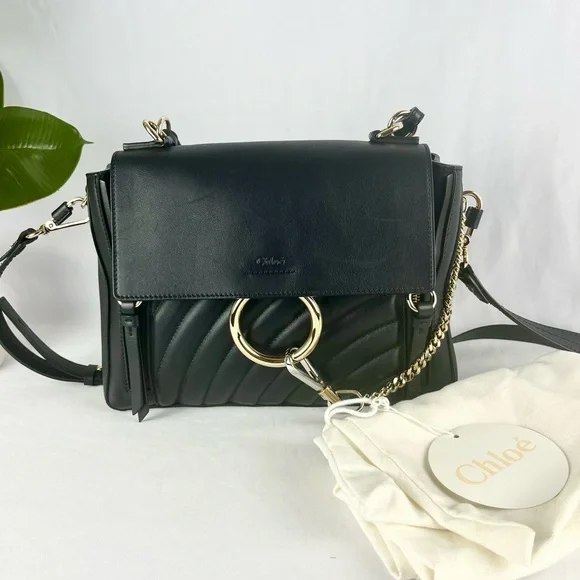 CHLOE Medium Faye Day Quilted Calf Leather Hand and Shoulder Bag Boho with COA - Picture 2 of 16